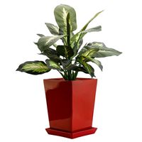 Doniczka Podstawka 17x24 cm Czerwony Osłonka Ceramika