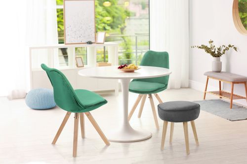 Stół Fiber 90 inspirowany Tulip Table MDF biały okrągły na Arena.pl
