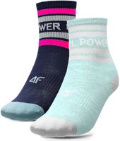 Skarpetki dziewczęce 4F JAW22USOCF062 - 2 pary mix2 32-35