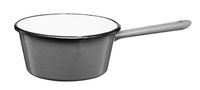Rondel rondelek emaliowany gładki z rączką i wylewką 14 cm 0,6 l szary