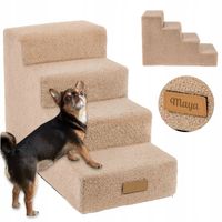 SCHODY dla psa kota schodki 4 stopnie rampa podest + GRAWER IMIĘ PSA gratis