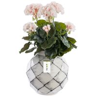 Wazon ceramiczny geometryczny 3D Biały Czarny Ø11 H 22 cm intensywny kolor