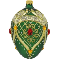 Bombka choinkowa szklana: Ekskluzywne jajo Faberge z rubinem: zielone