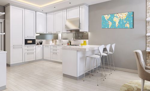 Obraz Na Płótnie - Mapa Kontynent - 100X40 Cm - Ab100X40-3106 na Arena.pl