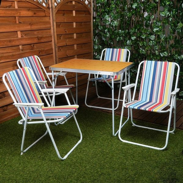 Meble TURYSTYCZNE ogrodowe kempingowe balkonowe stół + 4x krzesła składane zdjęcie 10