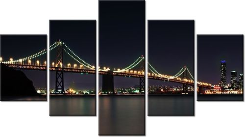75CM 120 OBRAZ 5 ELEM NOCNE ZDJĘCIE MOSTU TANEL TEEMUSK ŚCIENNY DRUK na Arena.pl