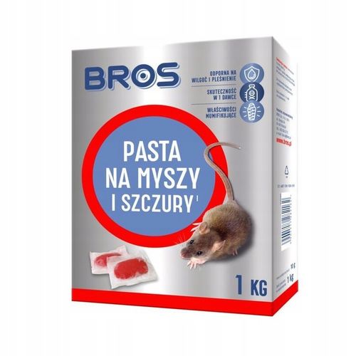 PASTA SILNA TRUTKA TRUCIZNA NA MYSZY SZCZURY GRYZONIE 1KG BROS na Arena.pl
