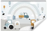 Fototapeta POJAZDY Tęcza Balony Styl Skandynawski 90cm x 60cm