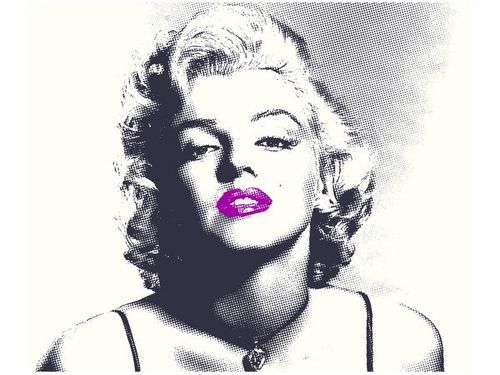 60X50CM MARILYN MONROE FIOLETOWYMI USTAMI OBRAZ ŚCIAN DREWNIANE na Arena.pl