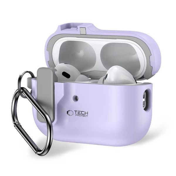 Etui Tech-Protect Slim Hook PC DO AirPods Pro 1, 2 Lawendowe zdjęcie 1