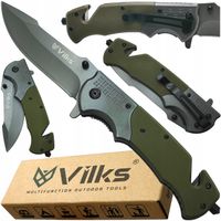 NÓŻ Scyzoryk SURVIVAL Składany Wielofunkcyjny Wojskowy Myśliwski OSTRY STAL