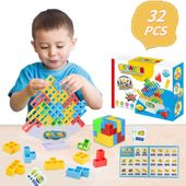 Gra Zręcznościowa Montessori Tetris Wieża Balansująca 32 Elementy Edukacyjn