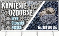 BANER REKLAMOWY 300x150cm oczkowany projekt w cenie KAMIENIE OZDOBNE