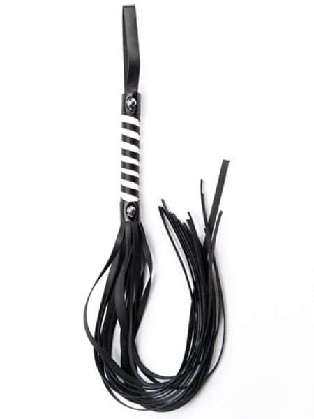 Bicz, pejcz Black white long stripe flogger zdjęcie 2