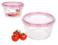 Pojemnik szklany lunch box żaroodporny okrągły salaterka z pokrywką 800 ml