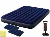 Materac Dmuchany Dwuosobowy Welurowy Łóżko Intex z Pompką + 2 PODUSZKI