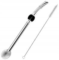 Yerba Mate Bombilla z Kamieniem Czarna + Czyścik