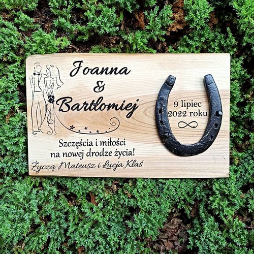 Prezent dla nowożeńców ślub podkowa na szczęście na Arena.pl