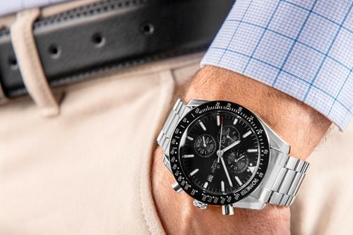 zegarek męski giewont chronograph sapphire srebrno czarny gw8720-b2 na Arena.pl