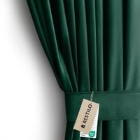 Zasłona VELVET styl klasyczny na taśmie 140x270 butelkowa zieleń AmeliaHome