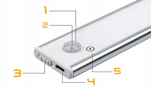 Lampa Podszafkowa Kuchenna LED Listwa Do Szafy Czujnik Baterie Magnes 60cm na Arena.pl