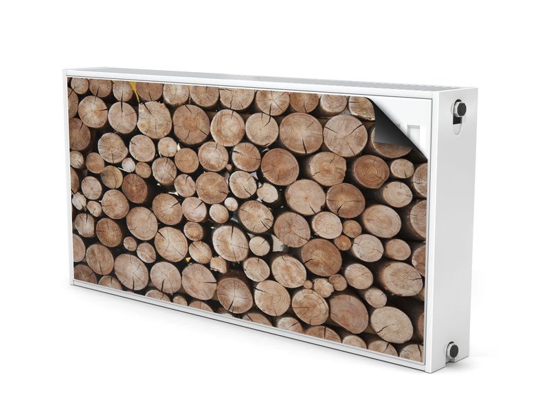 Osłona MAGNETYCZNA Na Grzejnik Stos Drewna Dekoracja 90cm x 60cm zdjęcie 2