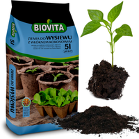 ZIEMIA DO WYSIEWU NASION GOTOWA PIKOWANIA ROZSADY Z WŁÓKNEM KOKOSOWYM 5L