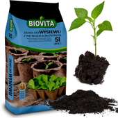 ZIEMIA DO WYSIEWU NASION GOTOWA PIKOWANIA ROZSADY Z WŁÓKNEM KOKOSOWYM 5L