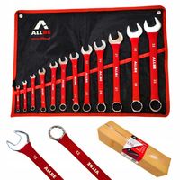 Klucze płasko oczkowe ZESTAW z pokrowcem płachtą klucz 6-32 12 sztuk