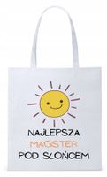 Torba Biała Eco Shopper Dla Magistra Prezent Z Nadrukiem Ze Zdjęciem