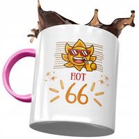 Kubek Różowy Na Urodziny 66 66Te 66-Te Prezent Z Nadrukiem Ze Zdjęciem