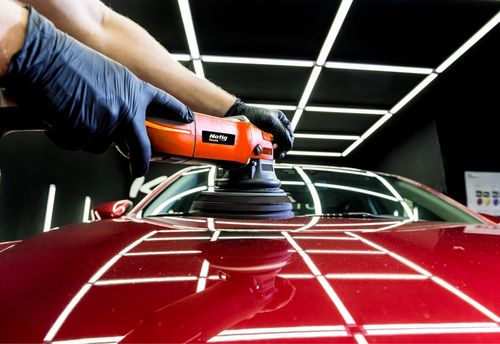 POLERKA SAMOCHODOWA ELEKTRYCZNA SZLIFIERKA 1400W Z REGULACJĄ + GĄBKI ZESTAW na Arena.pl