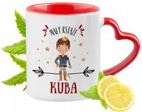 Kubek Czerwony Z Uszkiem W Kształcie Serca Dla Kuby Na Prezent