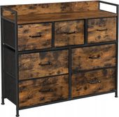 Komoda loft rustykalny brąz czarna stalowa szuflady nowoczesna 98x85 cm