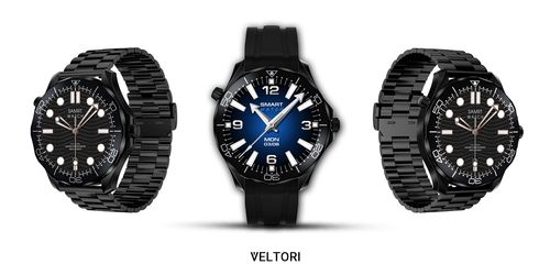 Smartwatch Veltori VT150-1 Czarny Pasek Silikonowy + Czarna Bransoleta na Arena.pl