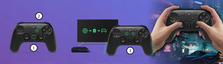 Kontroler bezprzewodowy gamepad bluetooth do gier aplikacji android tv PC zdjęcie 6