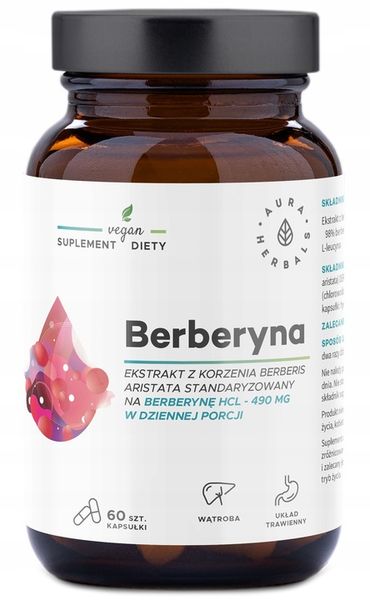Aura Herbals BERBERYNA 500mg CUKRZYCA metabolizm zdjęcie 1