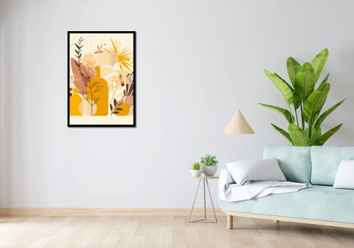 Plakat 64x90cm Złote Rośliny na Arena.pl