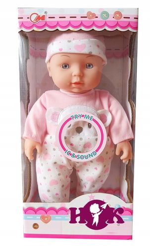 Lalka bobas jak żywa duża miękka interaktywna mówi ubranka pudełko prezent na Arena.pl