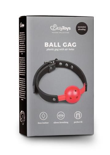 Knebel-Ball Gag With Pvc Ball - Red zdjęcie 1