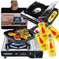 GAZOWA KUCHENKA TURYSTYCZNA TIROSS TS265 2.2KW I 4 BUTLE GAZOWE TS700