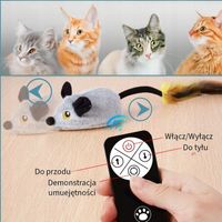 Zabawka dla kota – żółta ruchoma mysz sterowana pilotem zasilana przez USB!