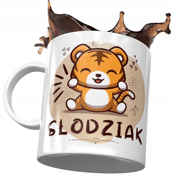 Kubek Z Tygryskiem Tygrysem Słodki Na Prezent Z Nadrukiem Ze Zdjęciem zdjęcie 1