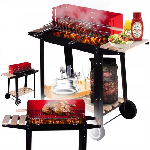 GRILL OGRODOWY WĘGLOWY PRZENOŚNY RUSZT KÓŁKA na Arena.pl