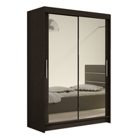 Szafa przesuwna Miami VII z lustrem 120cm - pojemna garderoba - CHOCO