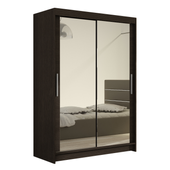 Szafa przesuwna Miami VII z lustrem 120cm - pojemna garderoba - CHOCO
