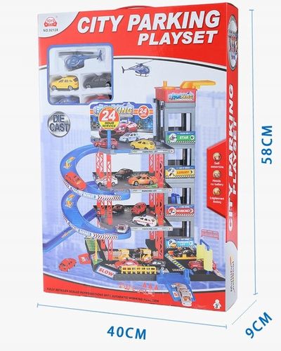 Garaż Parking Samochodowy 4-piętrowy Zjeżdżalnia dla Autek 4 Poziomy Myjnia na Arena.pl