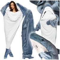 Koc rekin piżama śpiwór strój kocobluza kostium 185 cm szary shark xxl