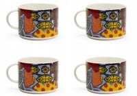 Excelsa Africa Set of 4 Jumbo Mugs, Porcelain, 500 ml, Multi-Colour