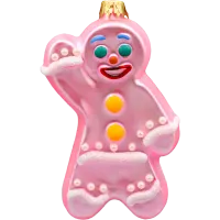 Bombka choinkowa szklana: Piernikowy ludzik: różowy